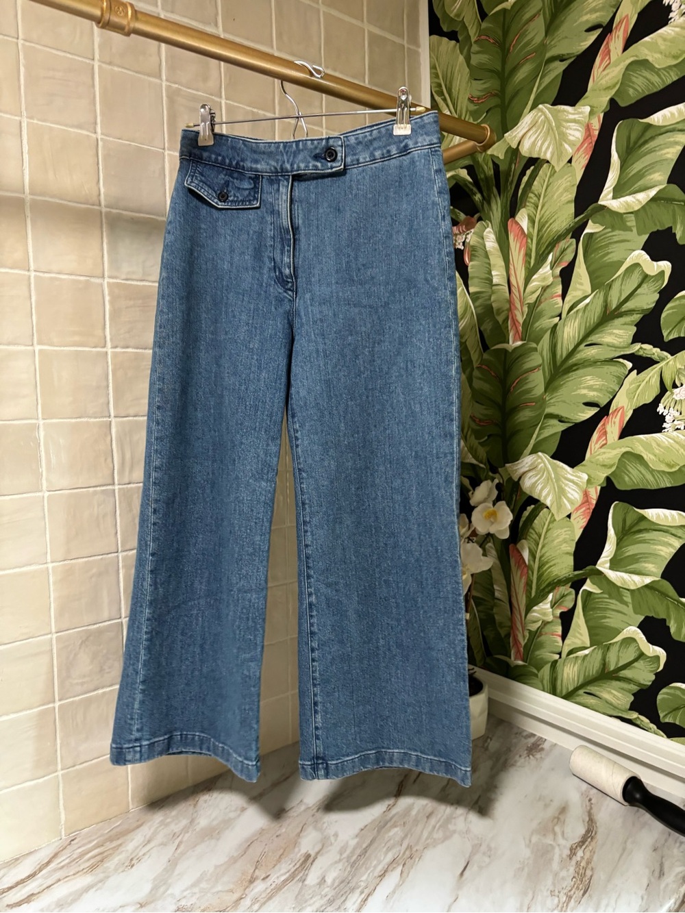 J.Crew Point Sur Wide-Leg Cropped Eco Jeans- size 27
